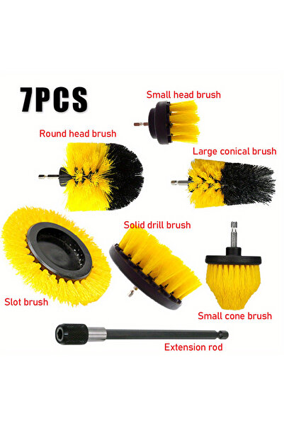 Choice 7 قطع 7 قطع مجموعة ملحقات فرشاة المثقاب فرشاة تنظيف كهربائية فرشاة تنظ...