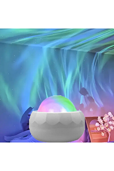 Choice مصباح عرض السماء المرصعة بالنجوم الشمالية البيضاء مصباح LED لإضاءة الأجواء الليلية هالة أورورا مصباح متوهج