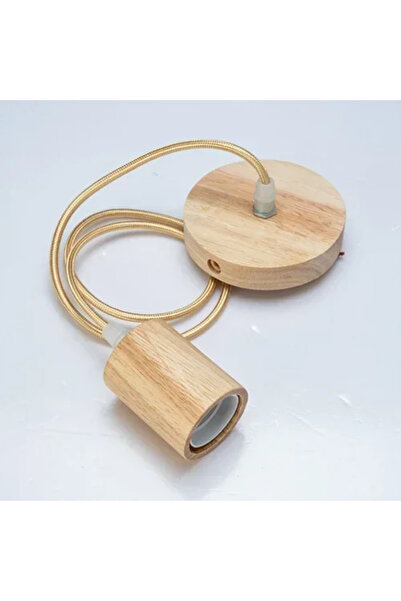 Choice مصباح معلق خشبي مستطيل الشكل بدون لمبة E27 مصابيح خشبية معلقة لغرفة النوم والمنزل/المعيشة