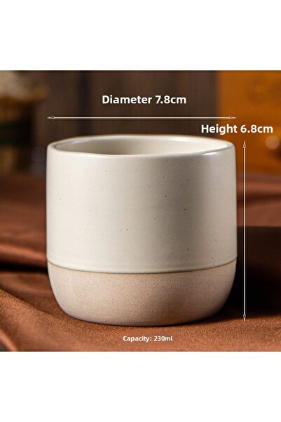 Choice كوب قهوة سيراميك كبير الحجم (230 مل) / كوب شاي ياباني دائري مصنوع يدوي...