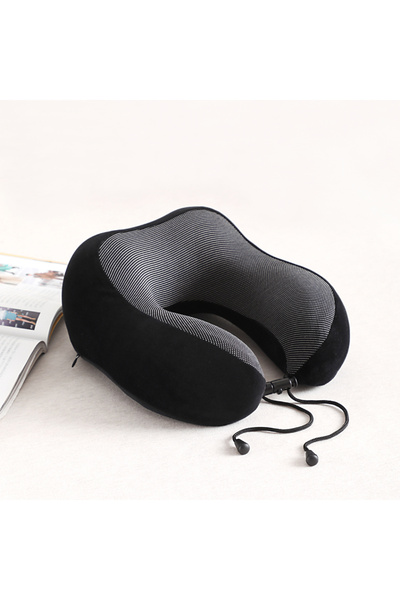 Choice 28x24x14 سم وسادة سفر مريحة على شكل حرف U من الإسفنج المرن باللون الأس...