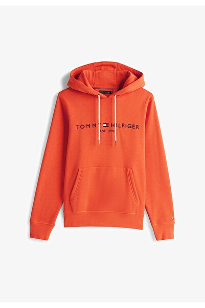 Tommy Hilfiger Plus "".Tommyhilfiger Cotton Regular Fit Hooded Men's Sweatshirt with Logo and Pocket Detail