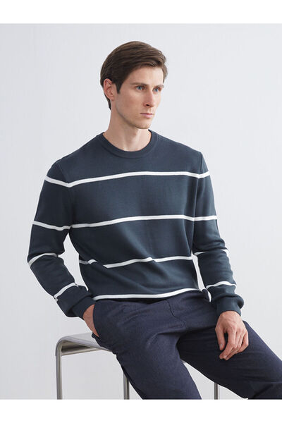 LC Waikiki Stylish Choices from Esvab Clothing |   Crew Neck Long Sleeve Striped Men's Knitwear Sweater