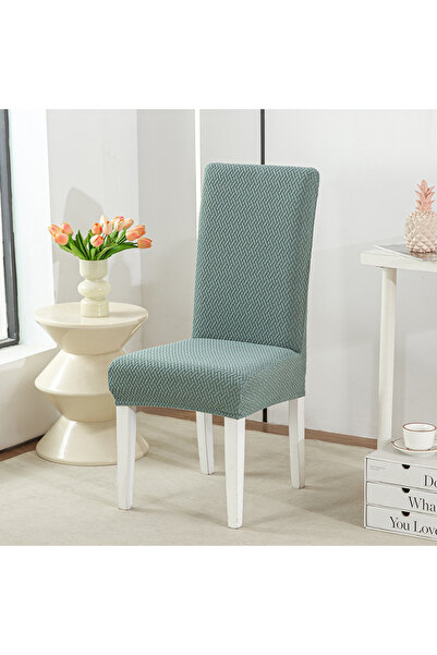 Choice 03 غطاء كرسي جاكار طويل مربّع، غطاء كرسي مطاطي بلون موحد، كرسي طعام منزلي