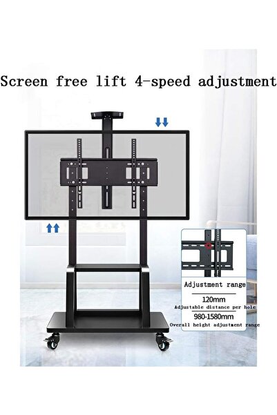 SKY TOUCH SKY-TOUCH Mobile TV Stand Cart, Rolling TV Stand, 32”-70“ Floor TV Mount Stand, Height Adjustabl