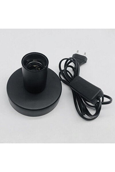 choice2 1 pc EU plug 1/2PCS Black Metal Desktop Lamp Base E27 Lamp Holder Scr...