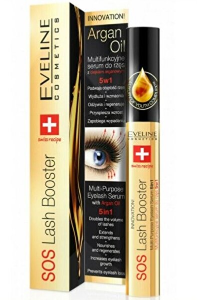 Eveline Cosmetics سيروم مغذي متعدد الاستخدامات Eveline SOS Lash Booster بزيت الأرغان 5 في 1 – 10 مل