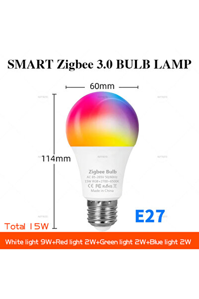 Choice 15 واط تيار متردد 85-265 فولت E27 إجمالي 15 واط E27 B22 مصابيح Zigbee ...