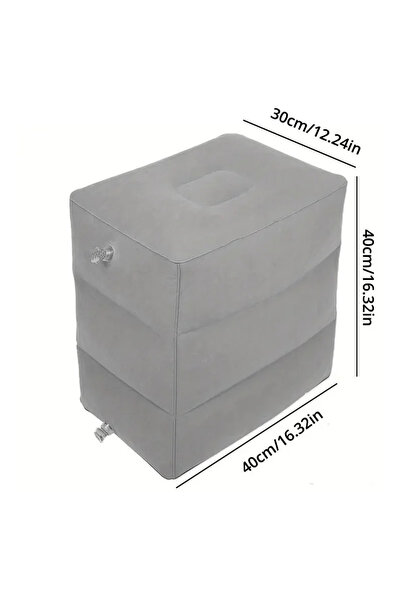 Choice Light Grey 1pc Inflatable Foot Rest Pillow For Travel Portable Adjusta...