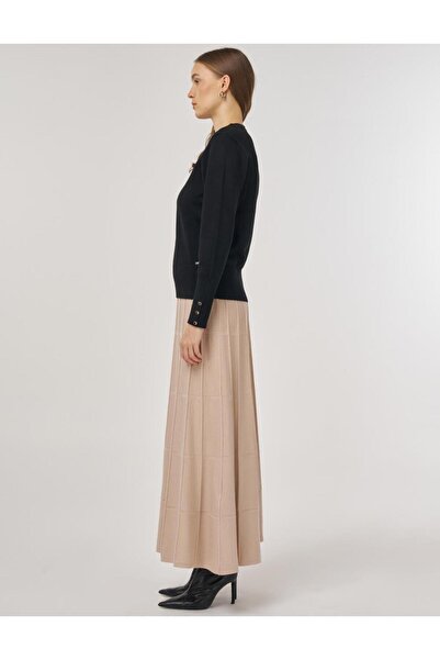 Kayra Button Detailed Wool Knitwear Sweater Black