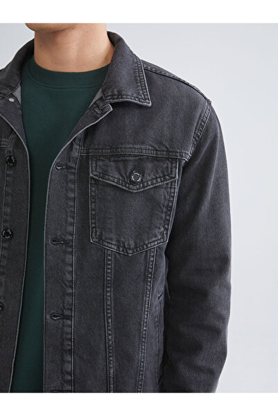 LC Waikiki Gri Standart Kalıp Erkek Jean Ceket