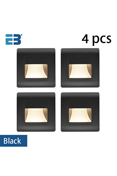 Choice مستشعر أبيض دافئ 4 قطع مصباح درج LED أسود 4 ألوان مستشعر PIR مصباح حائط AC110V 220V مغلق Foo