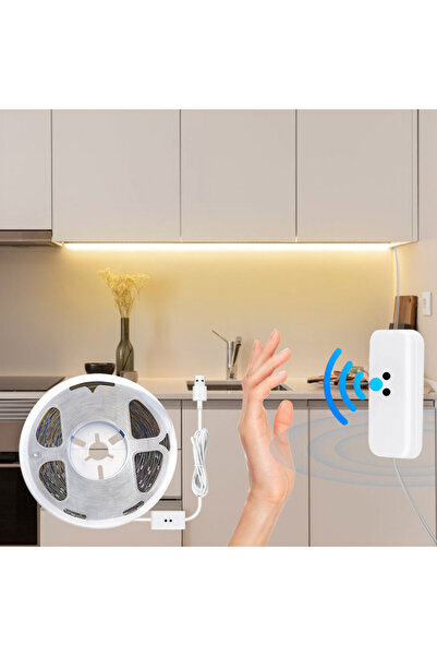 Choice 5m أبيض دافئ 1M/2M/3M/5M/10M DC 5V USB شريط إضاءة LED يدوي للتنظيف بالتلويح تشغيل إيقاف تشغيل مستشعر شريط ديود B