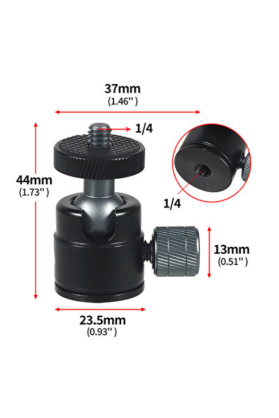 Choice رأس كروي صغير من النوع C بتصميم جديد، مثبت ببرغي 1/4 بوصة، قابل للدورا...