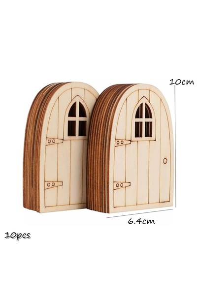 Choice 10 قطع باب خشبي صغير من فاري 10 قطع زخارف طلاء DIY للمنزل والحديقة وتزيين المناظر الطبيعية