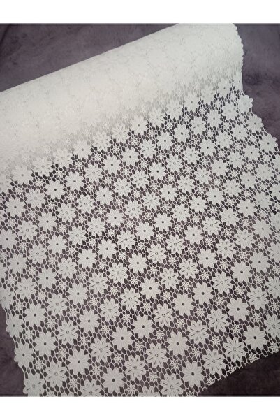 Yıldız Çiçeği Desen Dantel PVC Delikli Buzdolabı Raf ve Çekmece Örtüsü Kaymaz 1 Metre x 47 cm