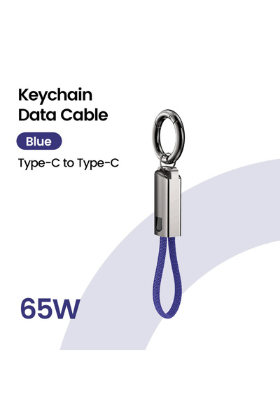 Choice كابل شحن سريع من النوع C إلى النوع C أزرق اللون، سلسلة مفاتيح، 65 واط ...