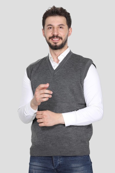 HEDEFNUR TEKSTİL Men's Flat Sweater with Pattern Adult Dad Sweater
