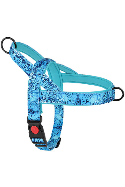 Choice M حزام نايلون أزرق داكن للكلاب بدون سحب حزام قوي للكلاب قابل للتعديل س...