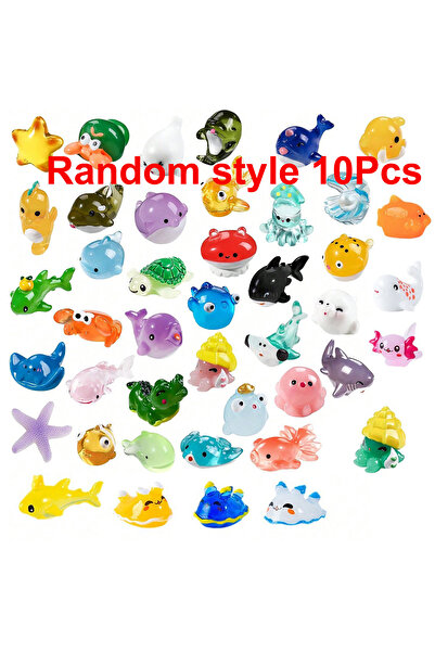 Choice أسلوب عشوائي 10 قطع حيوانات صغيرة من راتنج المحيط تماثيل حيوانات بحرية...