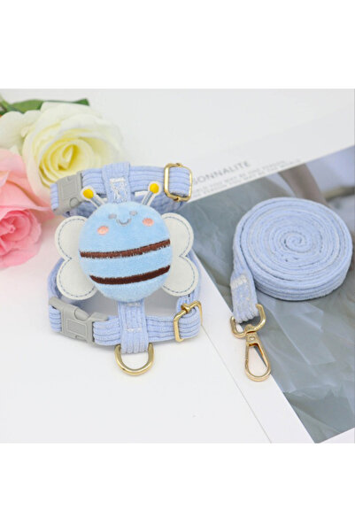 Choice مجموعة حزام ومقود للقطط الجديدة باللون الأزرق للكلاب الصغيرة حزام قابل...