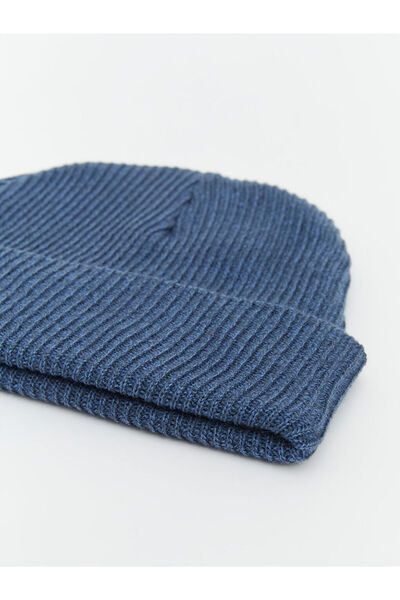 LC Waikiki Blue Boy's Knitwear Beret and Neck Collar