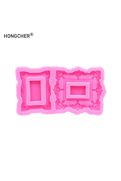 choice2 Pink Vintage Embossed Lace Frame Mold ture Frame Silicone Mold for Ca...