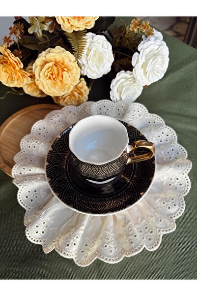 NURGİTA HOME Fisto Fırfırlı Ham Keten Kokteyl Peçete Bej 20 cm (2 adet)