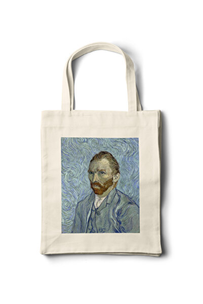 INKD حقيبة قماش فنية - تصميم فينسنت فان جوخ "الصورة الذاتية" - 35x40