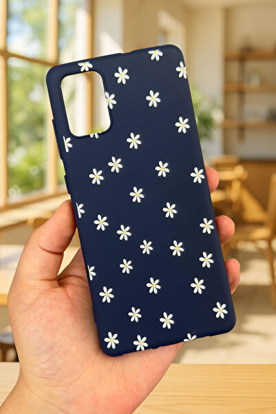 Vip Case Samsung Galaxy A51 Uyumlu Mini Papatya Desenli Silikon Darbe Emici Klasik Korumalı Rubber Kılıf