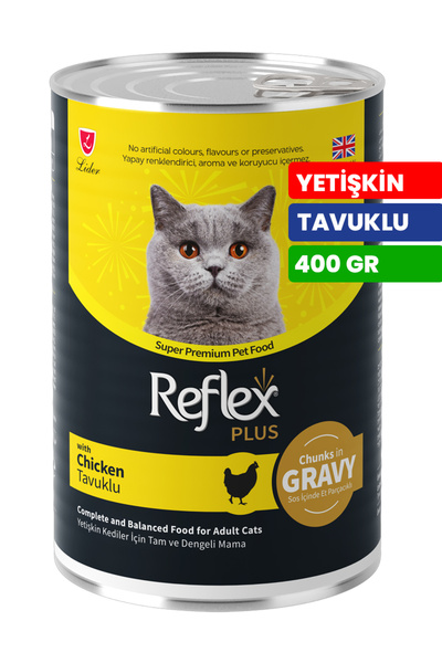 Reflex Yetişkin Kediler İçin Sos İçinde Tavuklu Konserve Yaş Mama - 400 gr