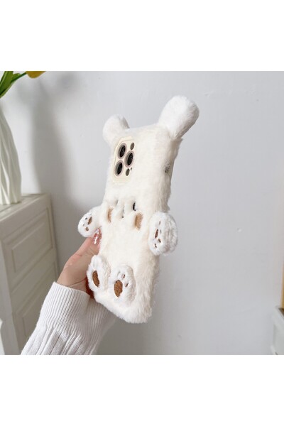 Flippy Protective Case, Flippy, for Apple iPhone 15 Pro, Plush Bear Model with Ears, Hands and Feet, Shockp