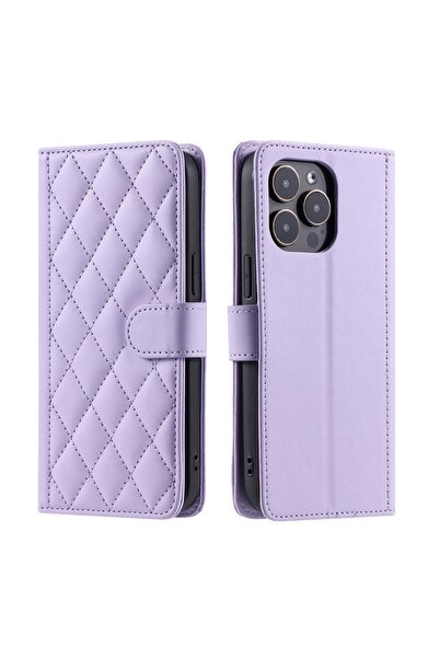 Flippy Flip Wallet Case for Apple iPhone 15 Plus with Stand and Snap - Shockproof, Purple