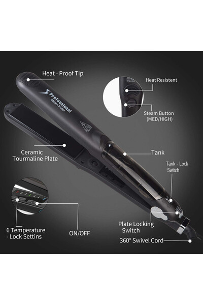 Generic Professional Multi-function Ceramic Spray Steam Hair Straighteners Curler Hair Salon Steam Styler