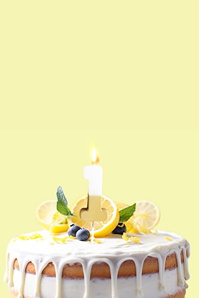 Le Mabelle Altın Beyaz 1 Rakamı Parti Mumu