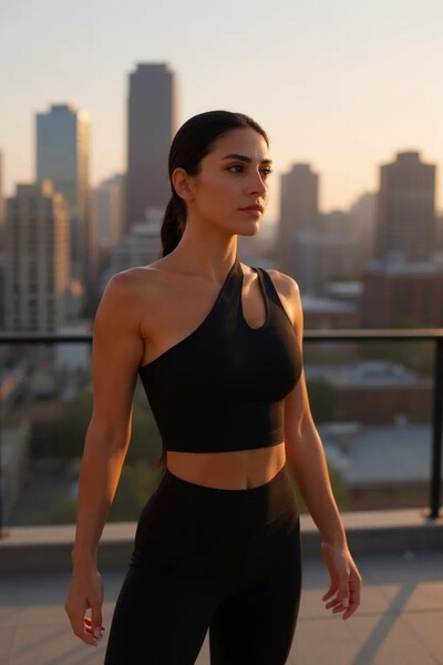 R ROCKBLACK Γυναικεία μαύρη μπλούζα με έναν ώμο και λεπτομέρεια cut-out Κοντό...