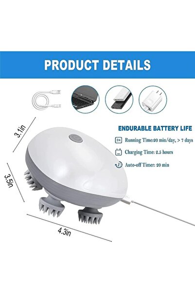 EserT Elektrikli Baş Masajı Su Geçirmez Kedi Köpek Sırt Kafa Vücut Masajı Omu...