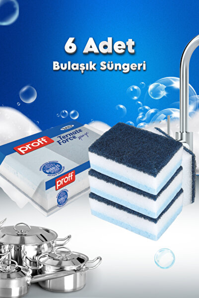 grimorlife 6 Adet Özel Dokulu Düz Bulaşık Süngeri – Özel Dokulu, Dayanıklı Mu...