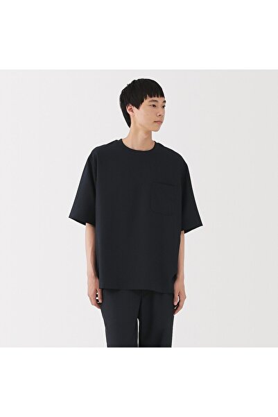 Muji تي شيرت قابل للتمدد ومسامي بكم نصف طويل