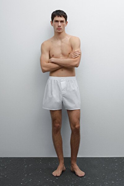 Massimo Dutti Düz renkli %100 pamuklu boxer