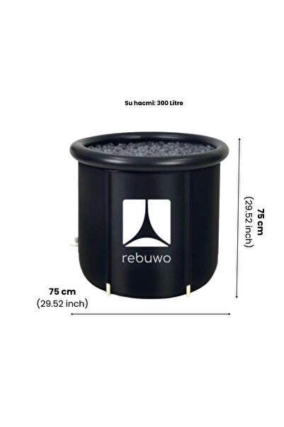 Rebuwo Sporcu Buz Küveti 300 L 75×75 cm–Kompakt Soğuk Su Terapisi Katlanabilir Dayanıklı Taşınabilir Küvet