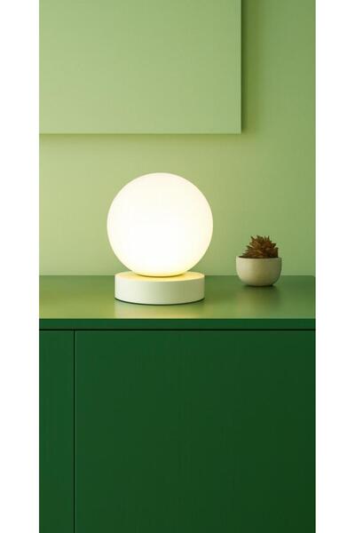 VENON 1 Piece Globe Table Lamp Night Light Lampshade White 15 cm White Glop Glass Wired 15 cm Glop Glass