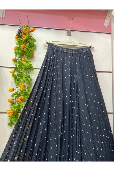 edu collection Чорна шифонова спідниця з підкладкою, з дзвіноподібним подолом