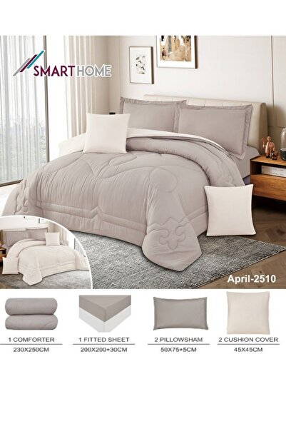smart home Summer double Comforter, Reversible, Double-stuffed, 6-piece microfiber sleeping set, 250x230cm