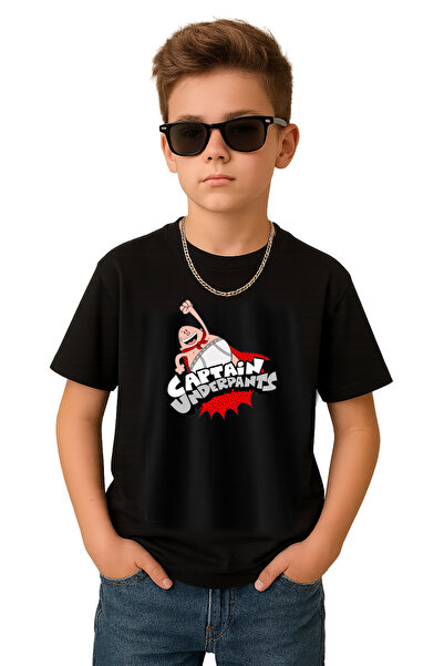 BLITZ ISTANBUL Captain Underpants - Captain Underpants Design Printed Children's T-Shirt (Ages 4-13)