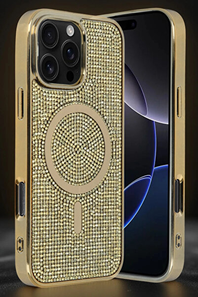 Fuchsia Apple iPhone 16 Pro Helen Magsafe Kapak - Gold