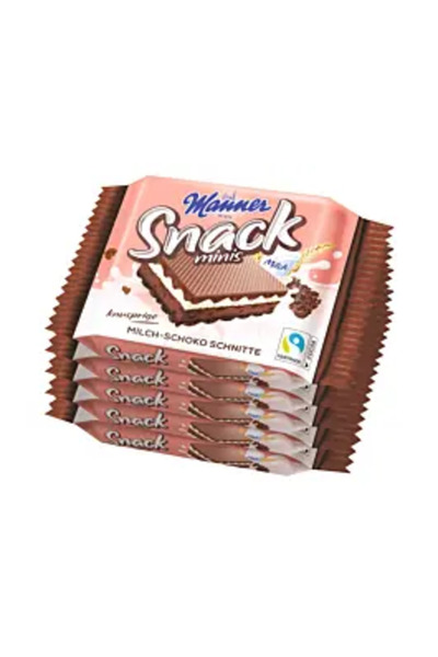 Manner Snack Minis Napolitane cu cacao umplute cu crema de lapte si biscuiti