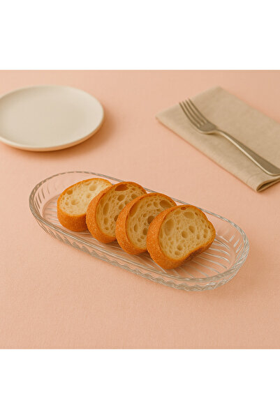 Kitchen Line Dikdörtgen Cam Servis Tabağı – Meze & Tatlı Sunumluk 26x11 cm