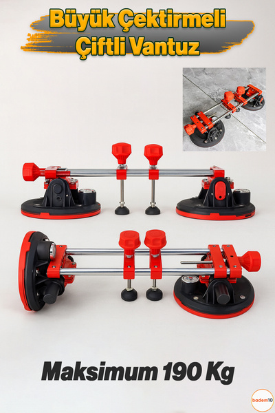 Badem10 8 İnç Çiftli Vakumlu Vantuz Taş Birleştirme Hizalama Aparatı Granit M...