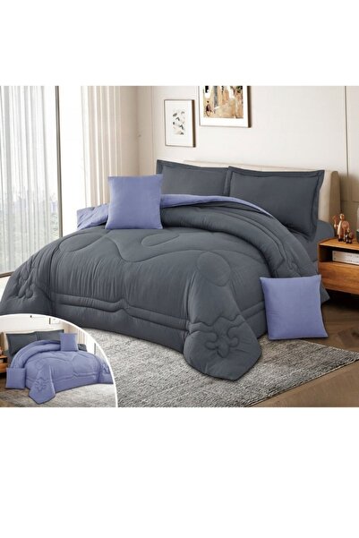 smart home Summer double Comforter, Reversible, Double-stuffed, 6-piece microfiber sleeping set, 250x230cm